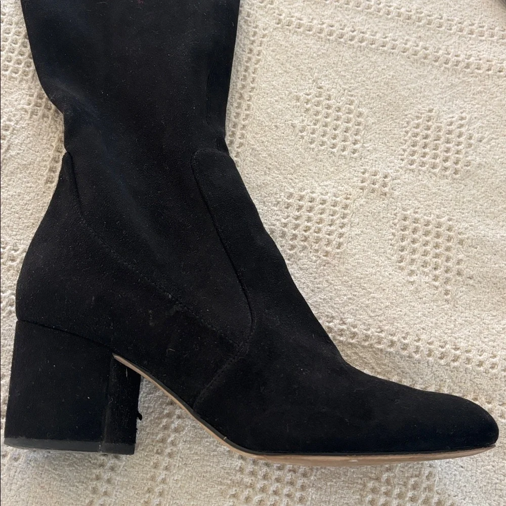 Sam Edelman Varona Black Suede Over the‎ Knee Block Heel Thigh High Boots Size 9